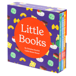 Chunky Deli "Little Books: Culinary Collection" board book bundle featuring three engaging books for babies and toddlers: "Little Book of Cheese," "Little Book of Cookies," and "Little Book of Pasta," all written by Christina Sicoli & Caitlin Renee Steuer