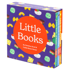 Chunky Deli "Little Books: Culinary Collection" board book bundle featuring three engaging books for babies and toddlers: "Little Book of Cheese," "Little Book of Cookies," and "Little Book of Pasta," all written by Christina Sicoli & Caitlin Renee Steuer