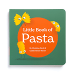 Chunky Deli product photo: Close-up of the green cover of "Little Book of Pasta" by Caitlin Renee Steuer and Christina Sicoli, displayed on a white background.