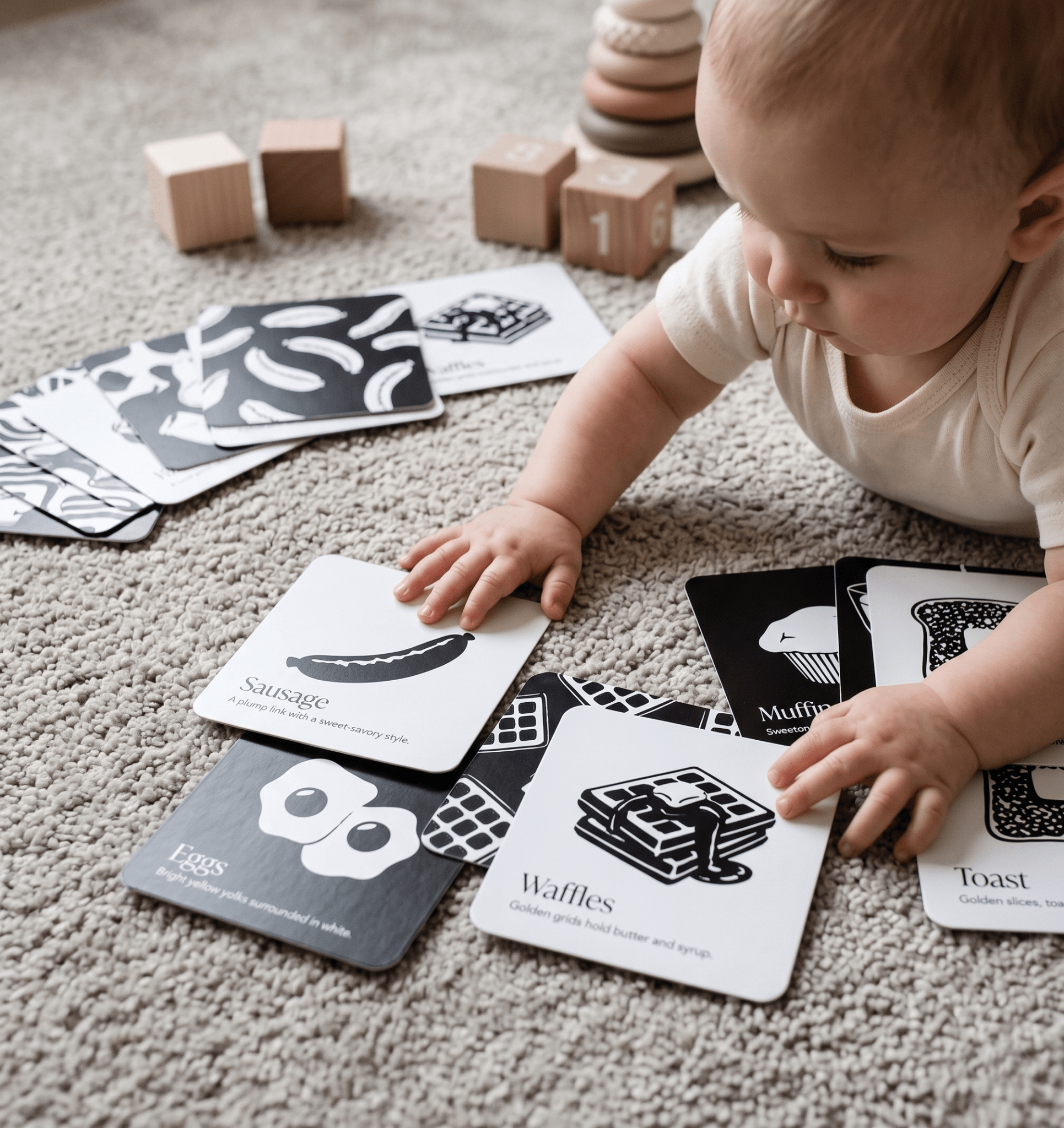 The Secret to Tear-Free Tummy Time: Why Black and White Baby Cards Work