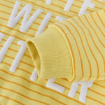 Better with Butter Kids Crewneck Sweater with soft yellow stripes and ribbed cuff detail, 100% Cotton by Chunky Deli.