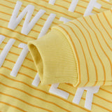 Better with Butter Kids Crewneck Sweater with soft yellow stripes and ribbed cuff detail, 100% Cotton by Chunky Deli.