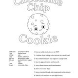 Chocolate Chip Cookie Coloring Page & Recipe