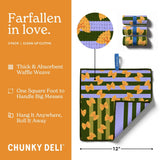 Chunky Deli Farfallen in Love cleaning cloths with packaging and features on a orange background