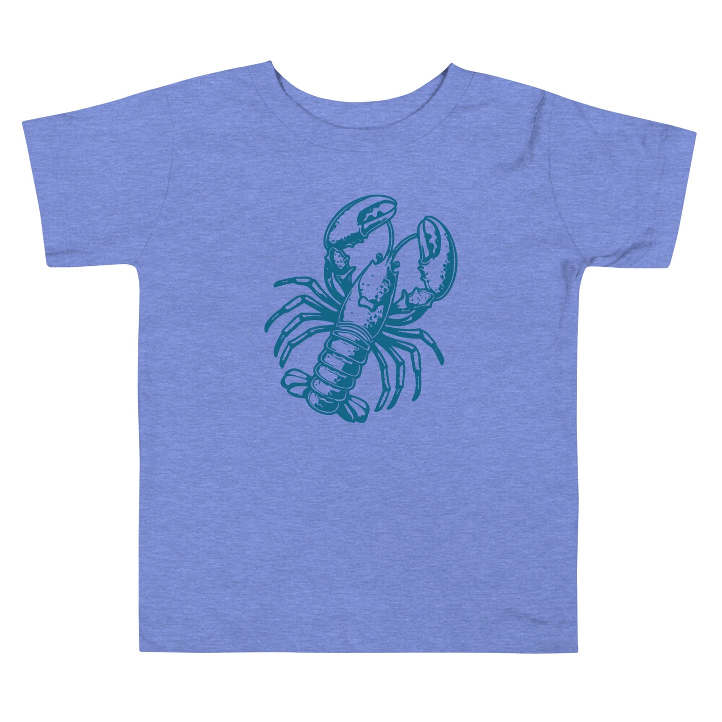 Chunky Deli product image: Blue-colored Lobster kids and toddler t-short 100% cotton laid flat on a white background.