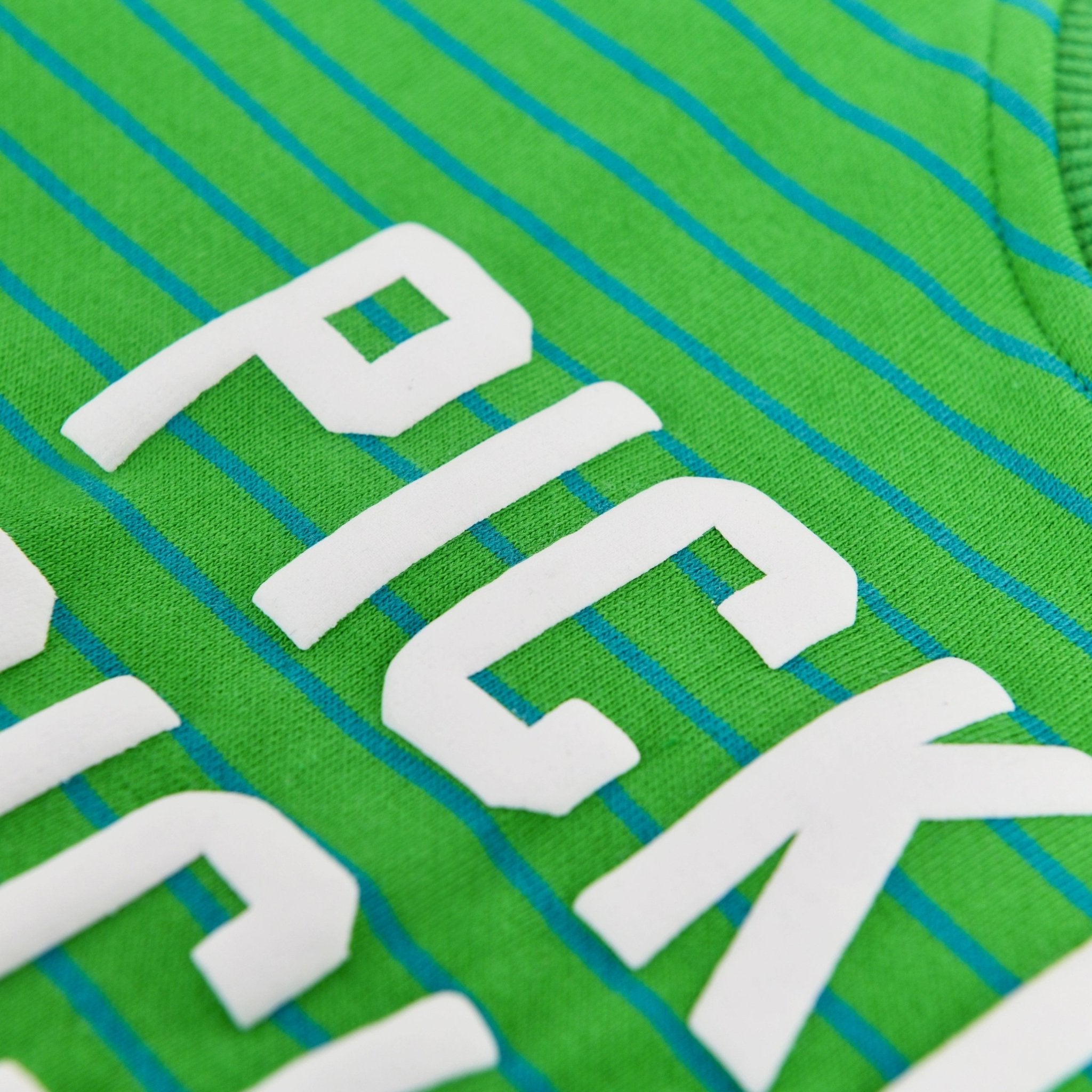 Pickles Kids Crewneck Sweater design featuring soft green stripes, ideal for kids' casual wear.