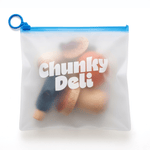 Chunky Deli product image of the Wooden Mushroom Foraging Set in a Plastic bag with the Chunky Deli Logo on a white background.