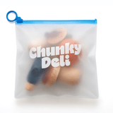 Chunky Deli product image of the Wooden Mushroom Foraging Set in a Plastic bag with the Chunky Deli Logo on a white background.